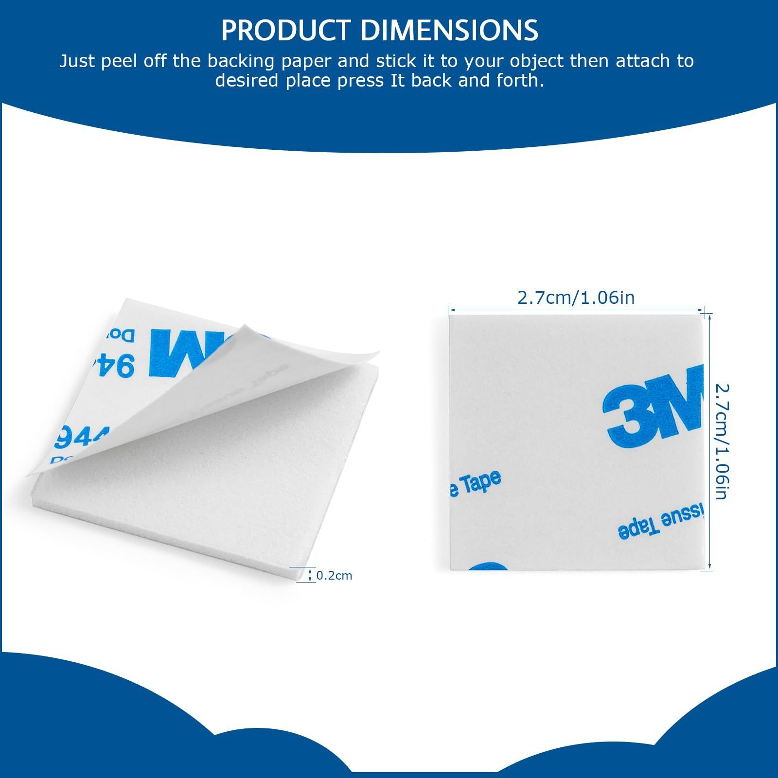 3M double-sided tape Double-sided foam tape square Super sticky installation tape is suitable for office decoration