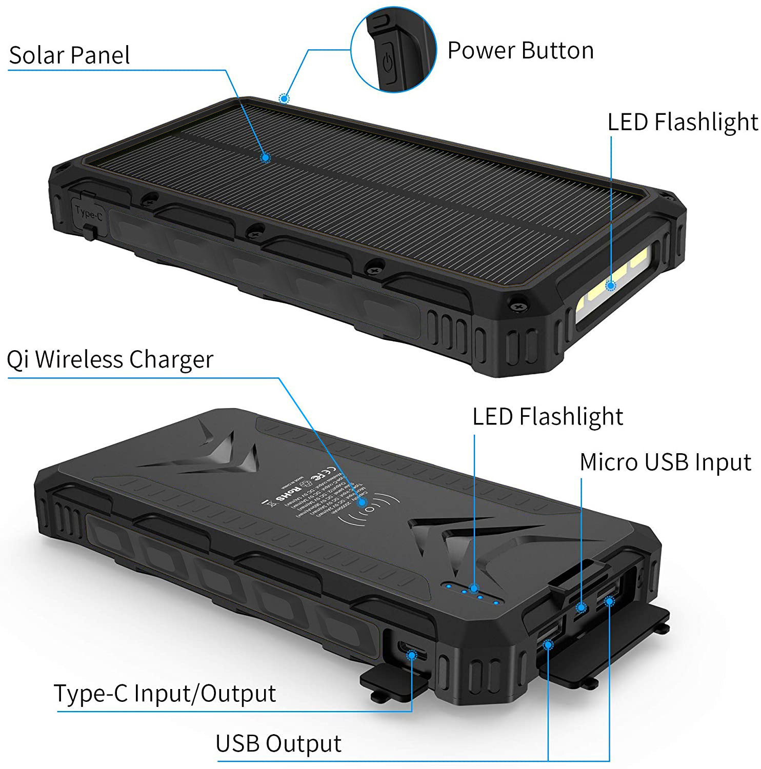 Dual inputs Solar charger  for mobile phone laptop phone car battery whipped cream chargers electric car charger