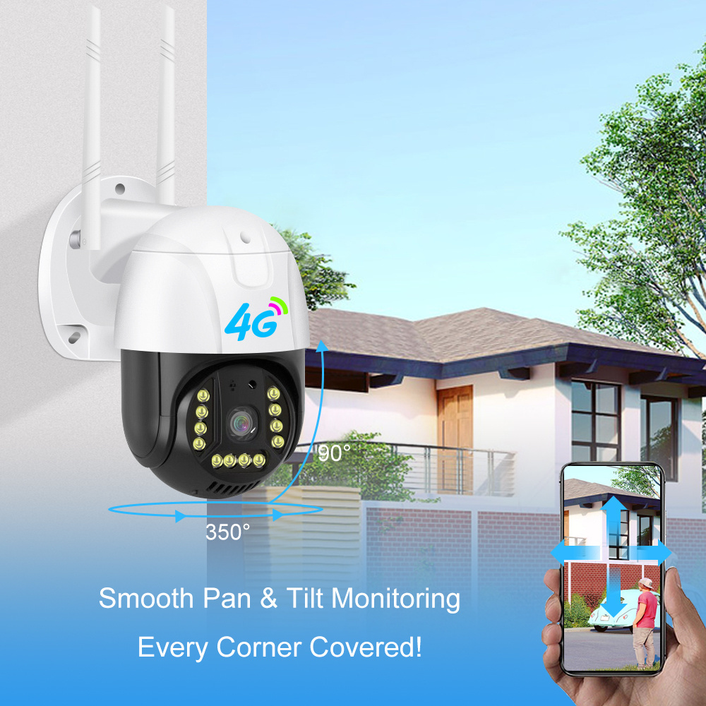 V380pro 3MP Outdoor 2.8 Inch 4g Sim Card Cctv Security Camera Auto Tracking Waterproof Motion Detection PTZ CCTV 4g IP Camera