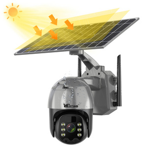 Wistino 4g Wifi Sim Solar Power Camera Ptz Zoom Solar Cctv Outdoor Security Camera GSM 1080p 4MP PIR Low Power Solar Camera