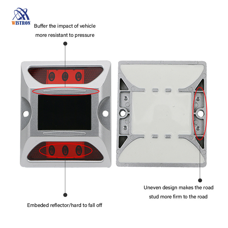 Tacha Solar con Vastago Luces Ojos De Gato Para Autopistas Tachas Reflectivas Pavement Led Solar Road Stud