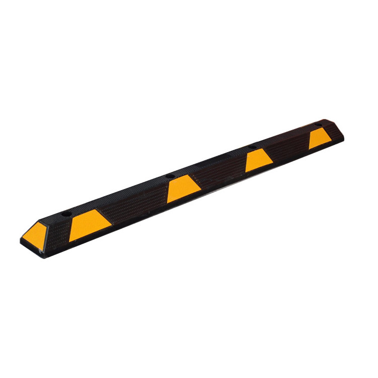 Heavy Duty Rubber Parking Curb Guide Car Garage Wheel Stop Stoppers Curb Block With Yellow Stripes