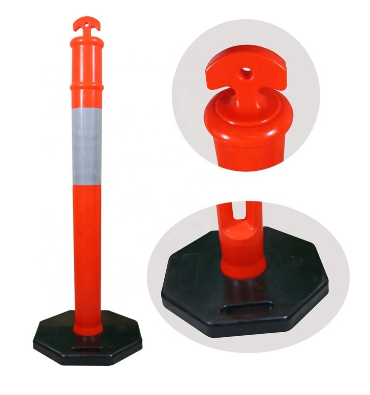 T-TOP flexible guide post traffic delineator post with rubber base