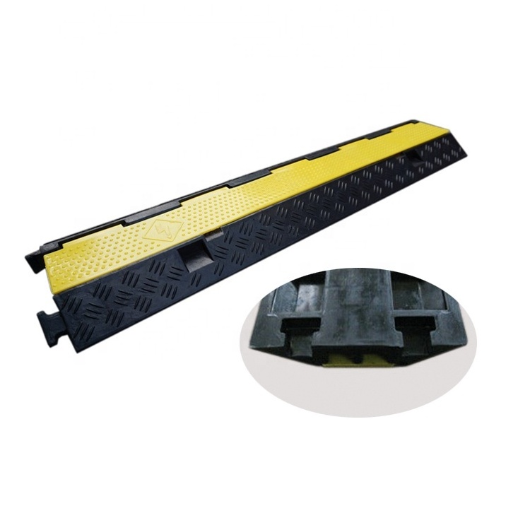 2-5 channel outdoor rubber plastic spiral floor portable road speed bump hump breaker cover cable protector