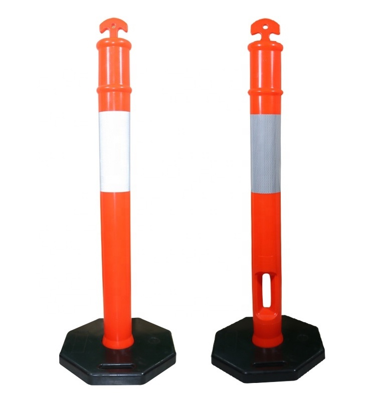 T-TOP flexible guide post traffic delineator post with rubber base