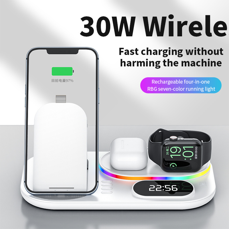 New Arrival Product 2022 Most Selling Phone Accesory Unique Clock Qi Fast Charging Wireless Charger In Alibaba