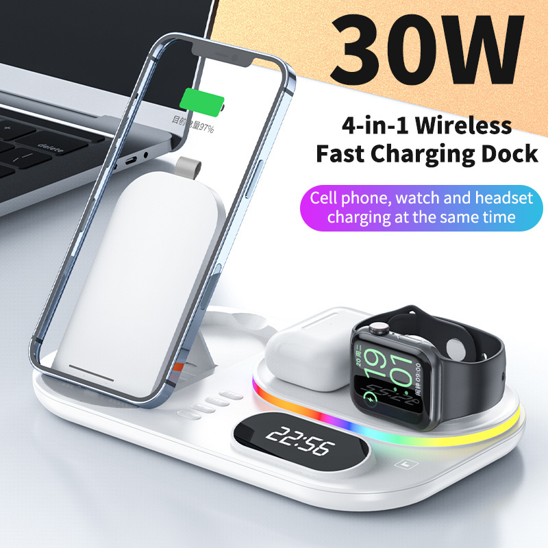 New Arrival Product 2022 Most Selling Phone Accesory Unique Clock Qi Fast Charging Wireless Charger In Alibaba