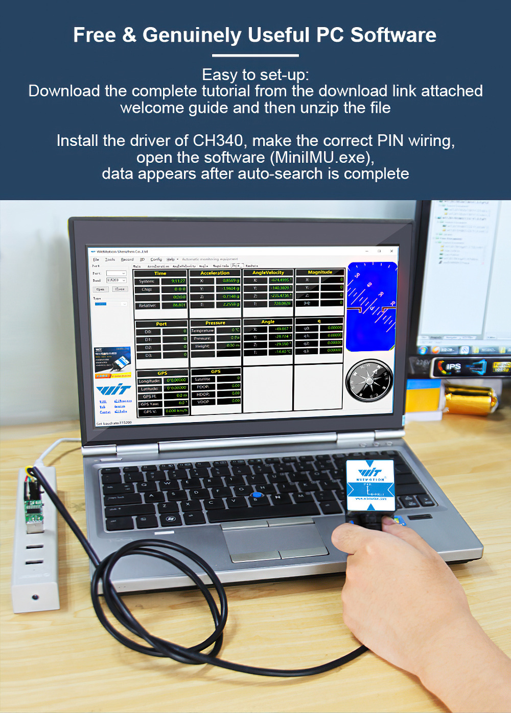 SINDT-RS485 MEMS Tech Gyroscope+Tilt Angle IMU Sensor IP67 Protection for Industrial Accelerometer MPU6050