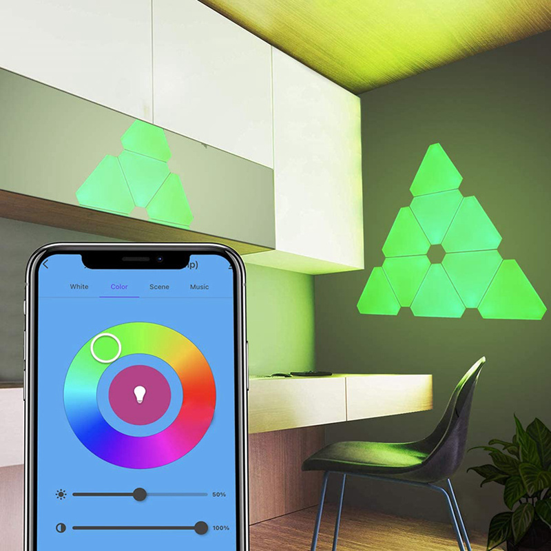 Witop Home Led Lighting DIY Design RGB IC Control Kit APP Magic Triangular Smart Light Panel