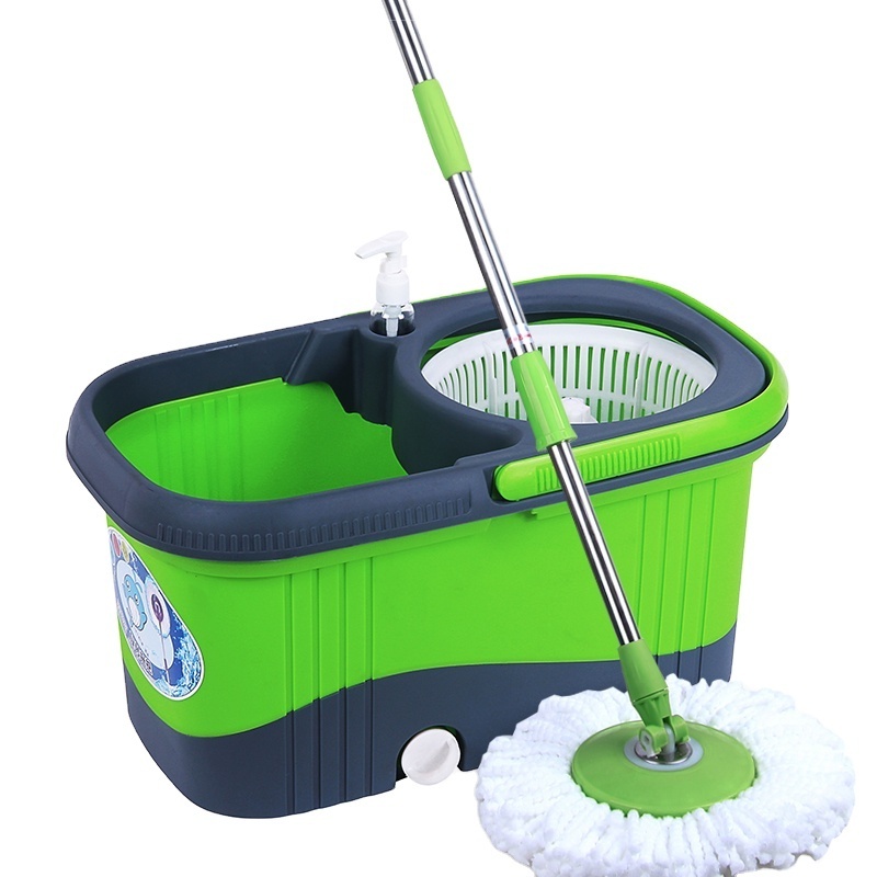 Wiotrange factory direct whole sale big vacuum square bucket Green mop 360 twist mop