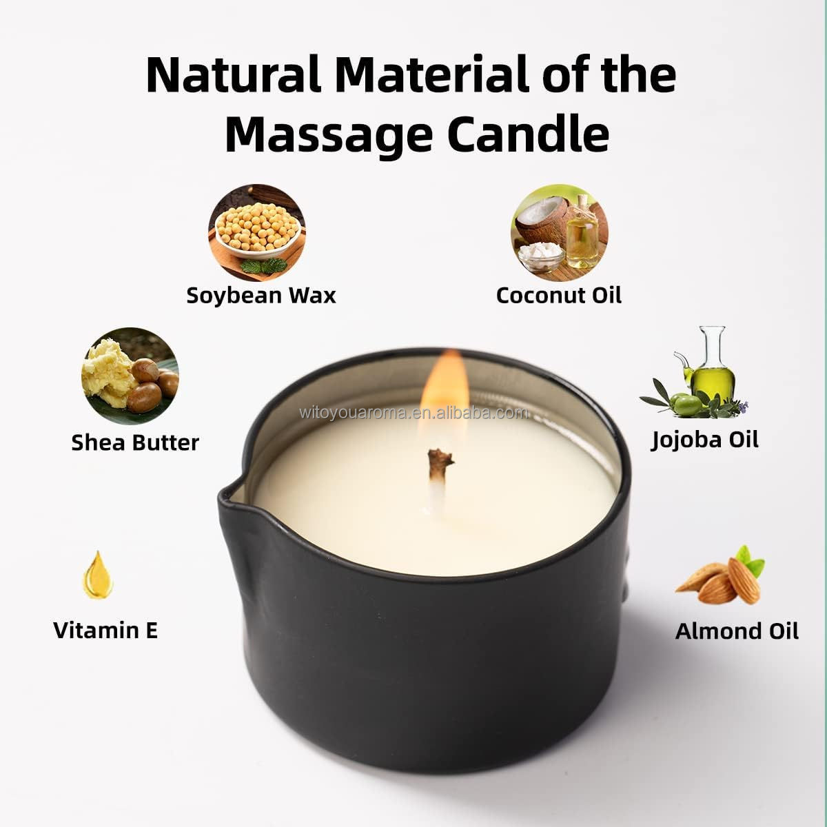 6oz 8oz 10oz wholesale ceramic massage vessel beige pottery pouring massage candle jar with spout