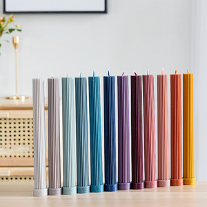 Ins Dinner Party Banquet Home Decor Candy Colors Soy Wax Long Rod Stick Shaped Scented Candle