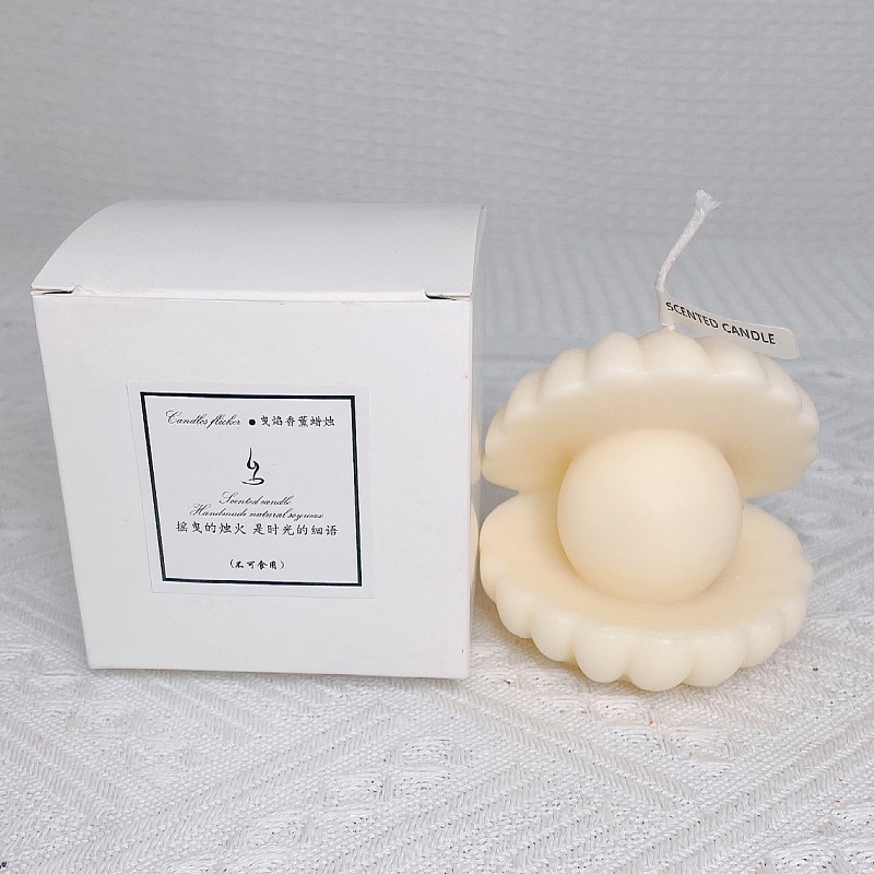 2022 INS Luxury Cute Souvenirs Birthday Gift Soy Wax Beeswax Pearl Shell Shaped Scented Candles