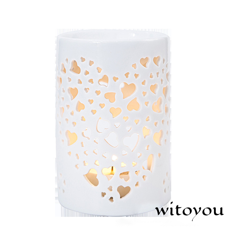 Modern Design Fragrance wax melt warmer Hollow Tealight candle Holder Ceramic Oil burner