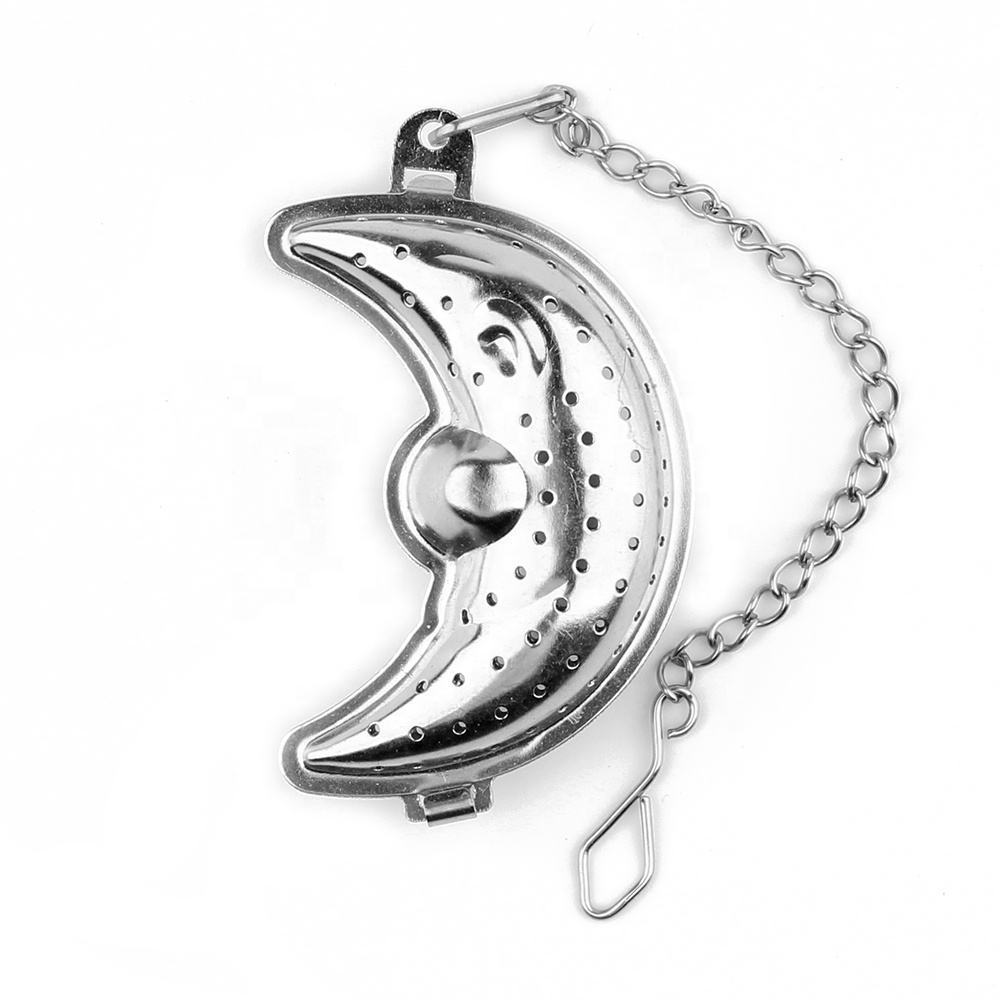 Fashion Creative Stainless Steel Moon Shaped tea Infuser Strainer Filter Interval Diffuser