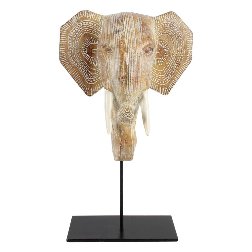 Nordic light luxury gold resin elephant restaurant decoration piece proboscis elephant head home decor