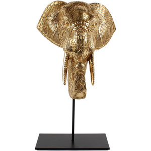 Nordic light luxury gold resin elephant restaurant decoration piece proboscis elephant head home decor