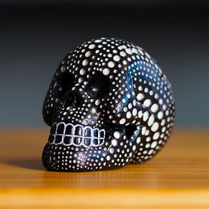 Witt Creative Polka Dot Skull Decoration Halloween Horror skull statue office desktop decoration