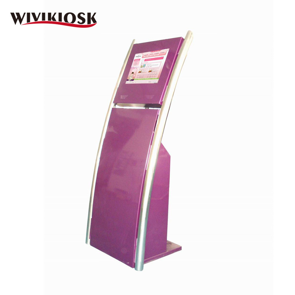 indoor free standing 19 inch interactive kiosk with metal keyboard