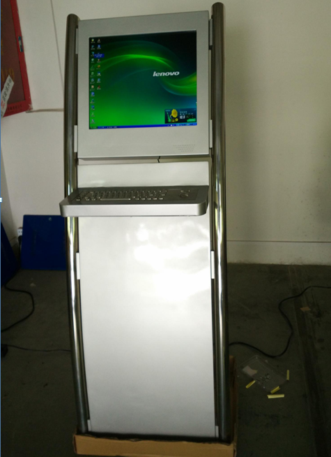 indoor free standing 19 inch interactive kiosk with metal keyboard