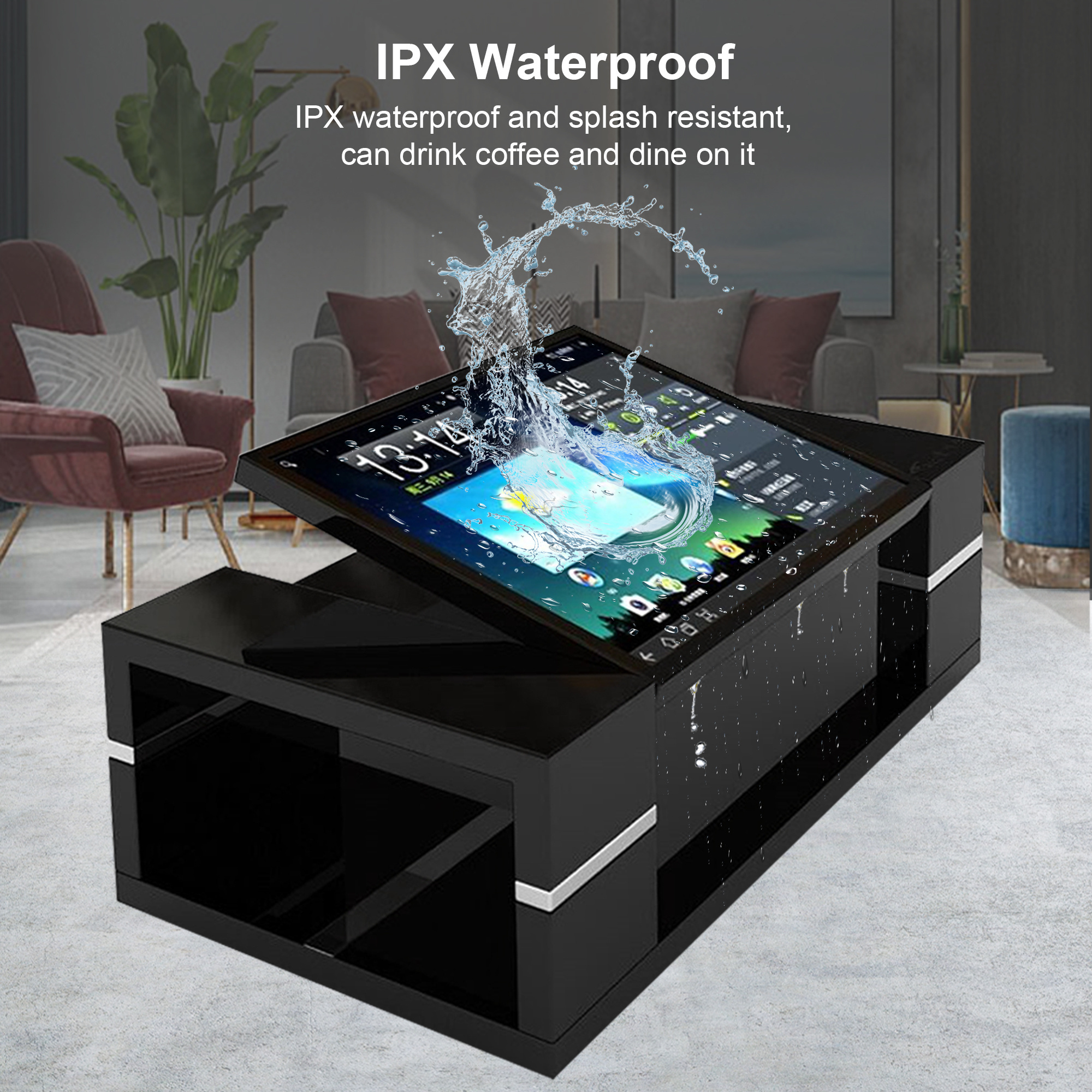 Touchscreen Interactive Smart Table LCD Advertising Display Multi Touch Screen Kiosk for Coffee Bar Conference