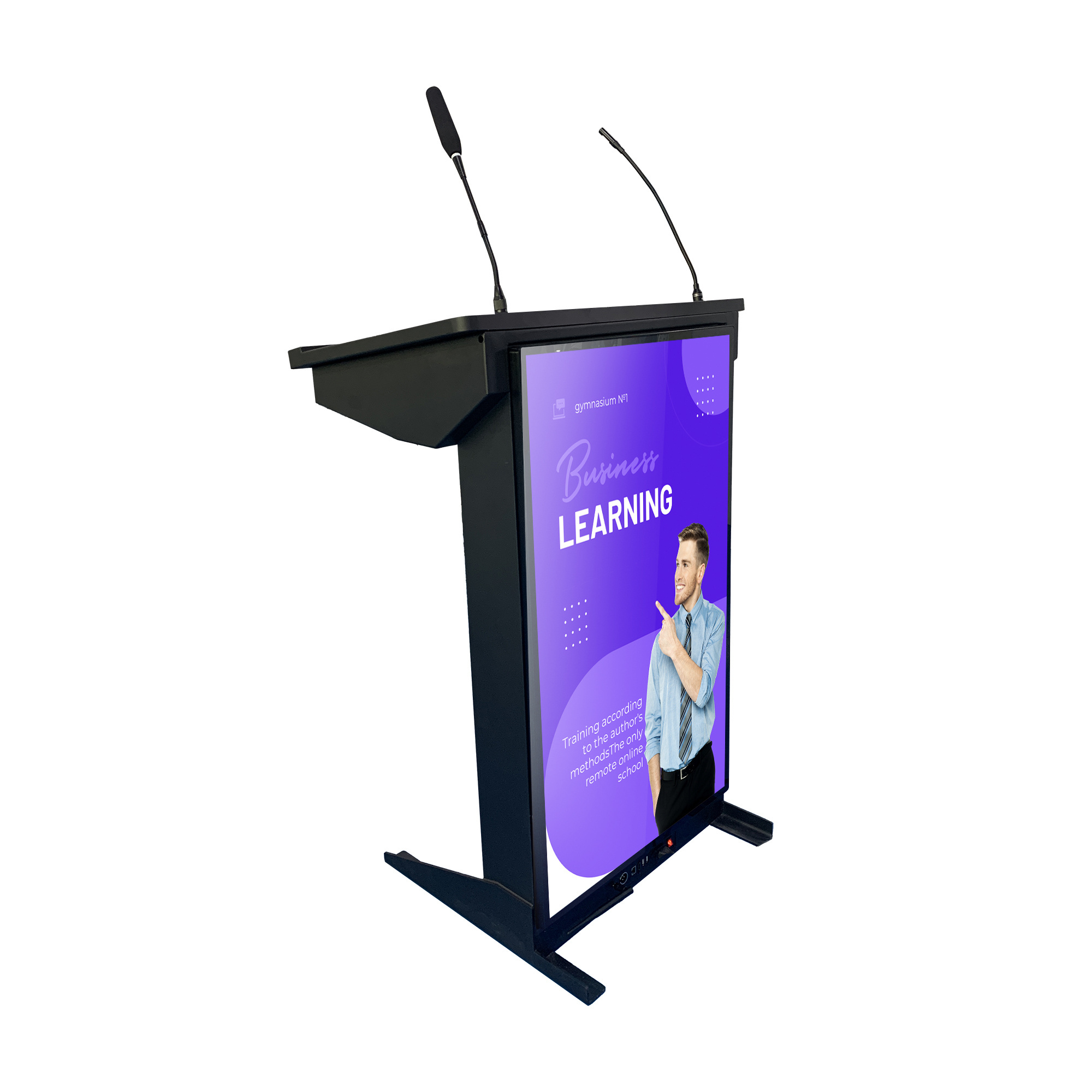 Digital Podium Lectern for Conference System, School Supply Podium Dual Touch Full HD Monitor 43