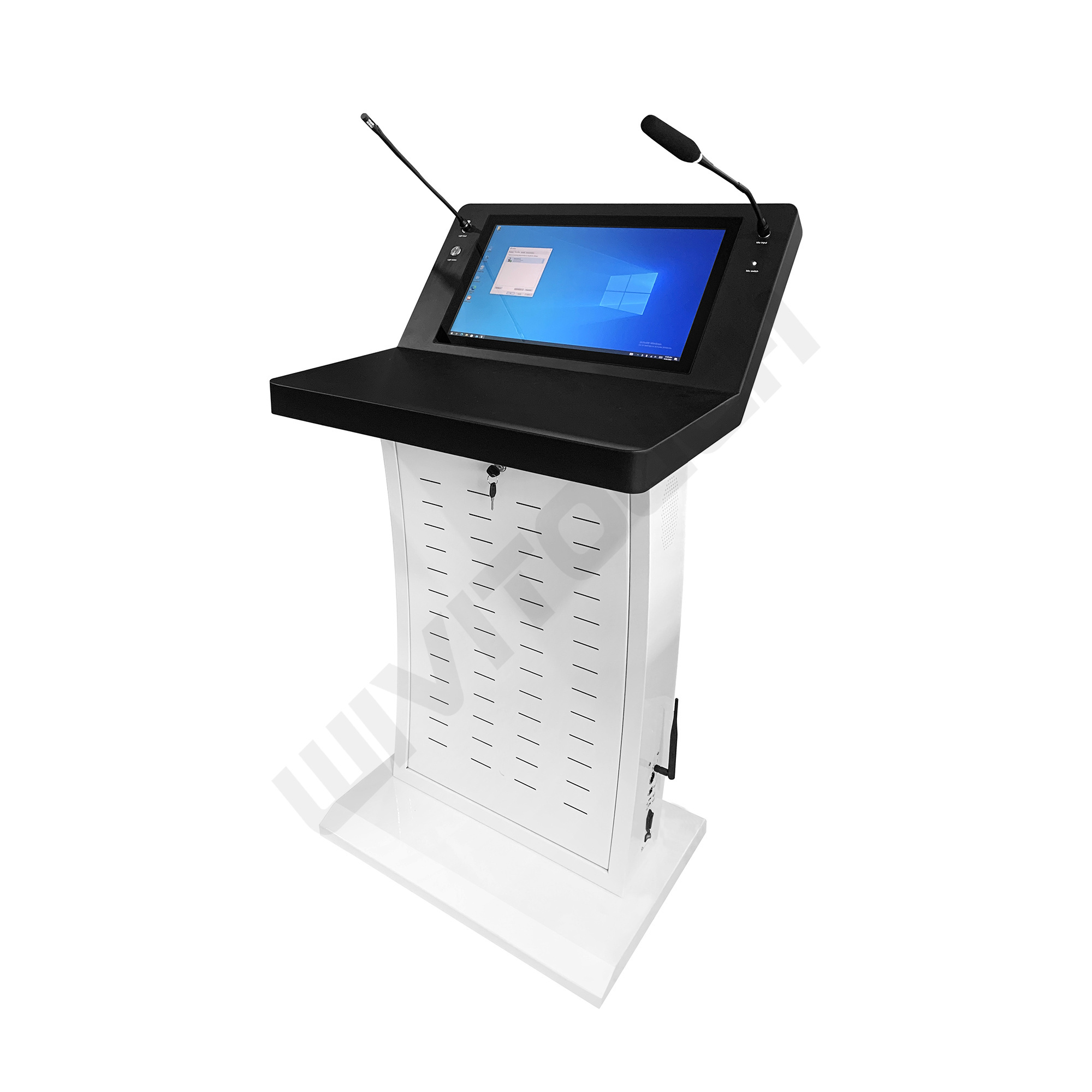 Digital lectern 21.5inch AIO interactive computer Conference presenter's table with speaker microphone smart Podium