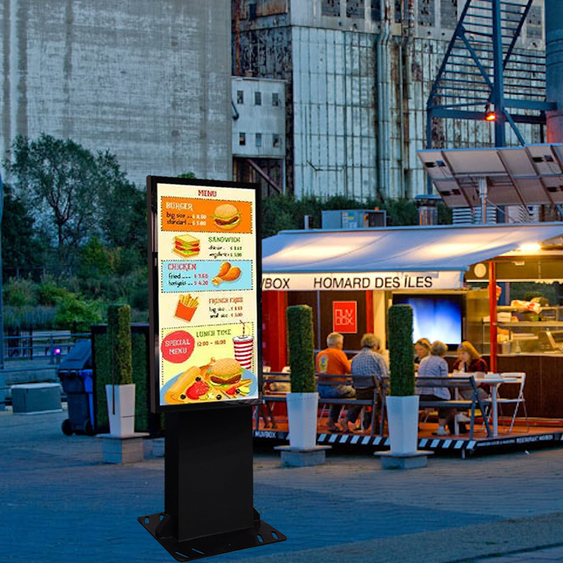 High Bright Outdoor Display Drive Thru Digital Menu Board Dual Screens For Retail Restaurants