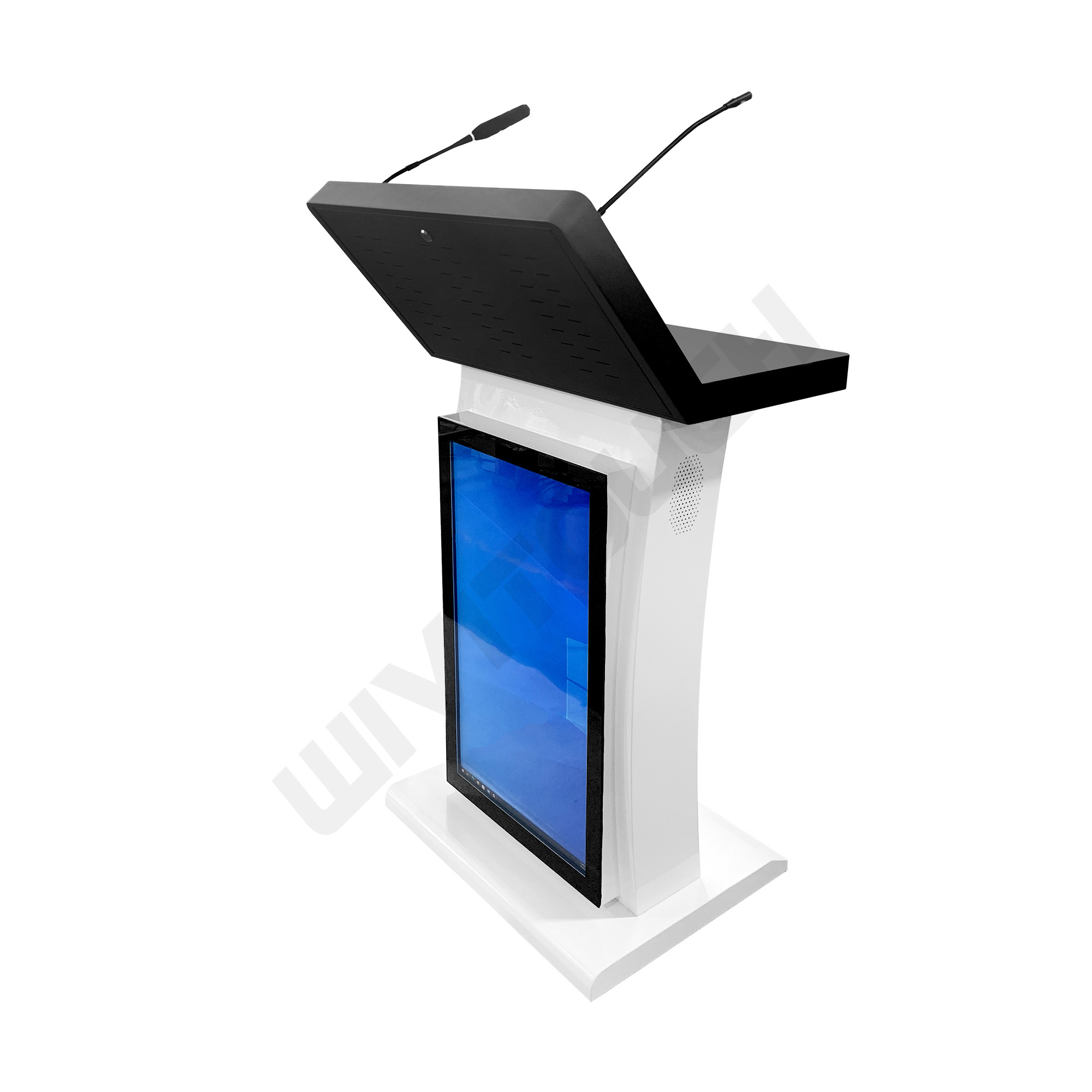 Digital lectern 21.5inch AIO interactive computer Conference presenter's table with speaker microphone smart Podium