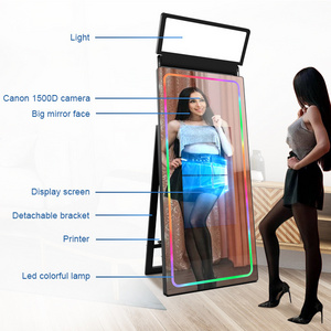 WiViTouch Patent Design Wedding Magic Photobooth Touch Screen Selfie Mirror Photo Booth Compatible with Camera Flight Case