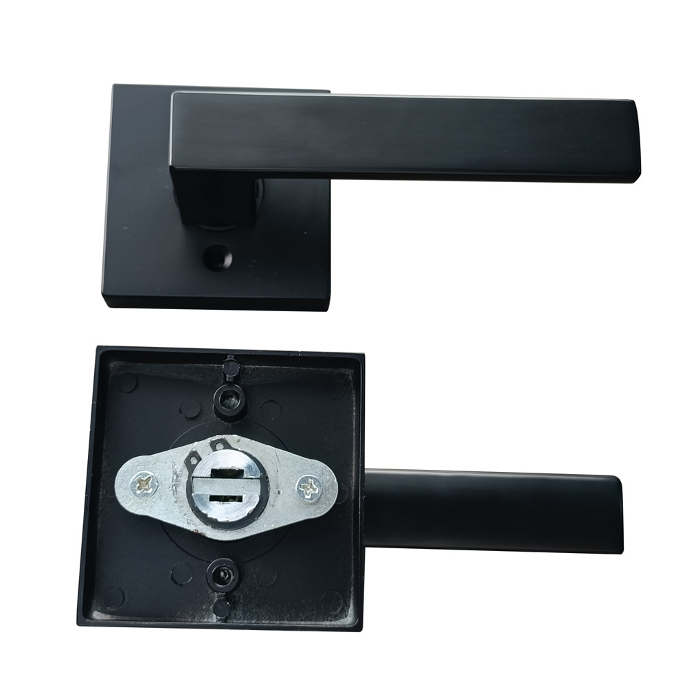 Hot sale household zinc alloy door lock handle black privacy passage door lever door handle lock