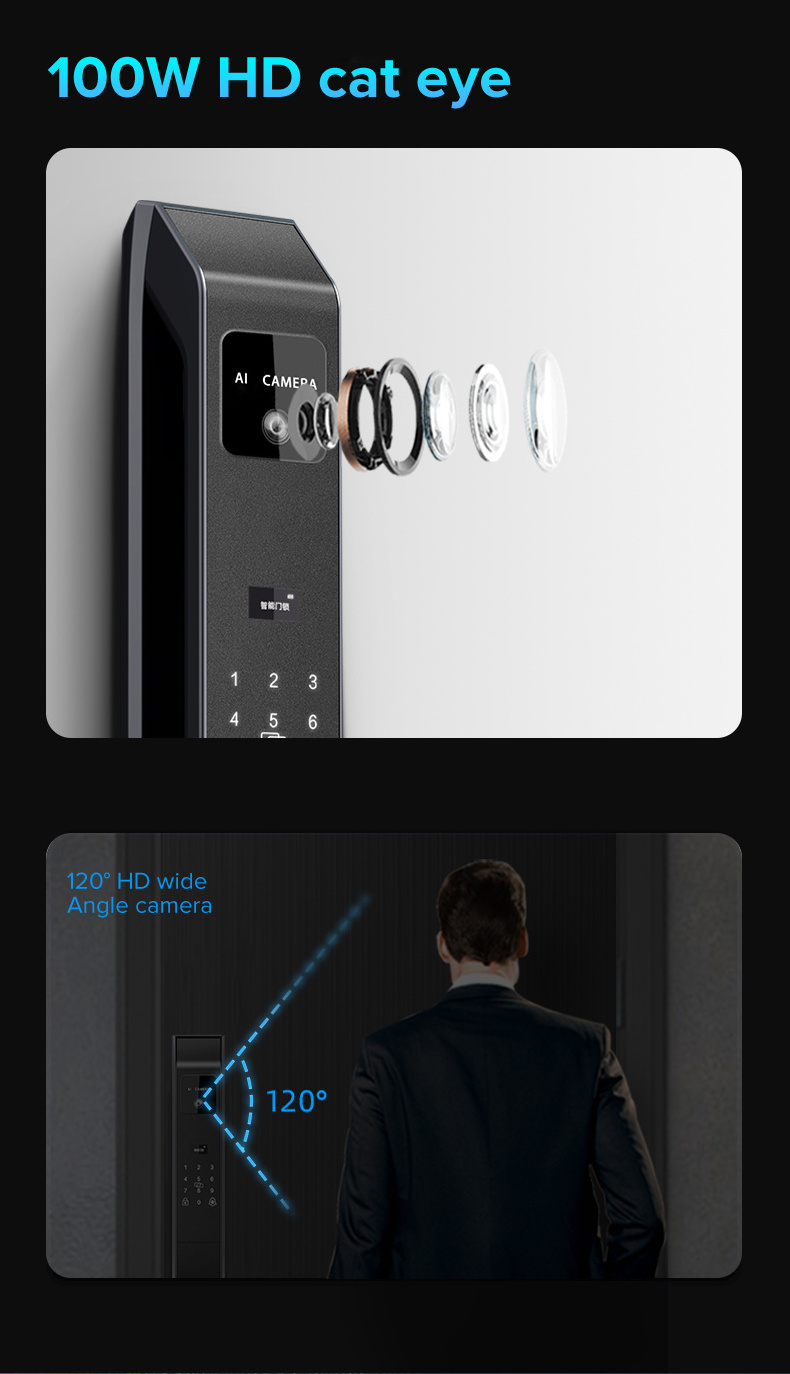 Fingerprint Smart Door Lock Password Keyless Apartment Room Lock APP Digital Door Lock