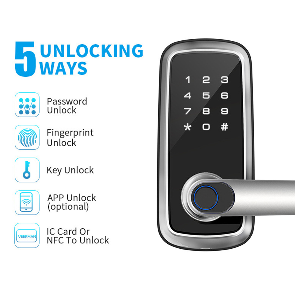 Keyless App Digital Door Lock  APP  Password Lock Pin Code Electronic Smart Door Lock Deadlatches For Door