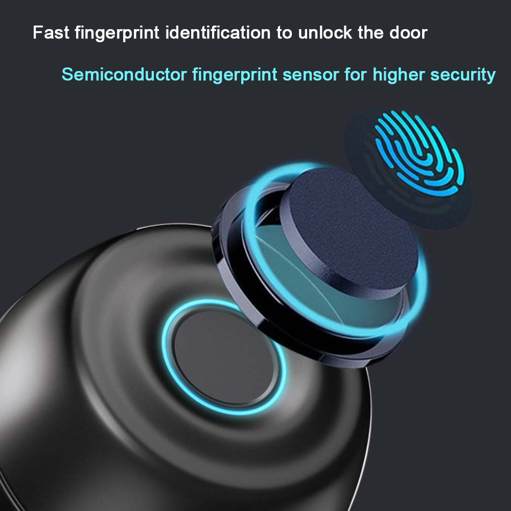 Tuya Ble Smart Door Lock Cylinder Auto Fingerprint Ball Smart Knob Key For Interior Doors