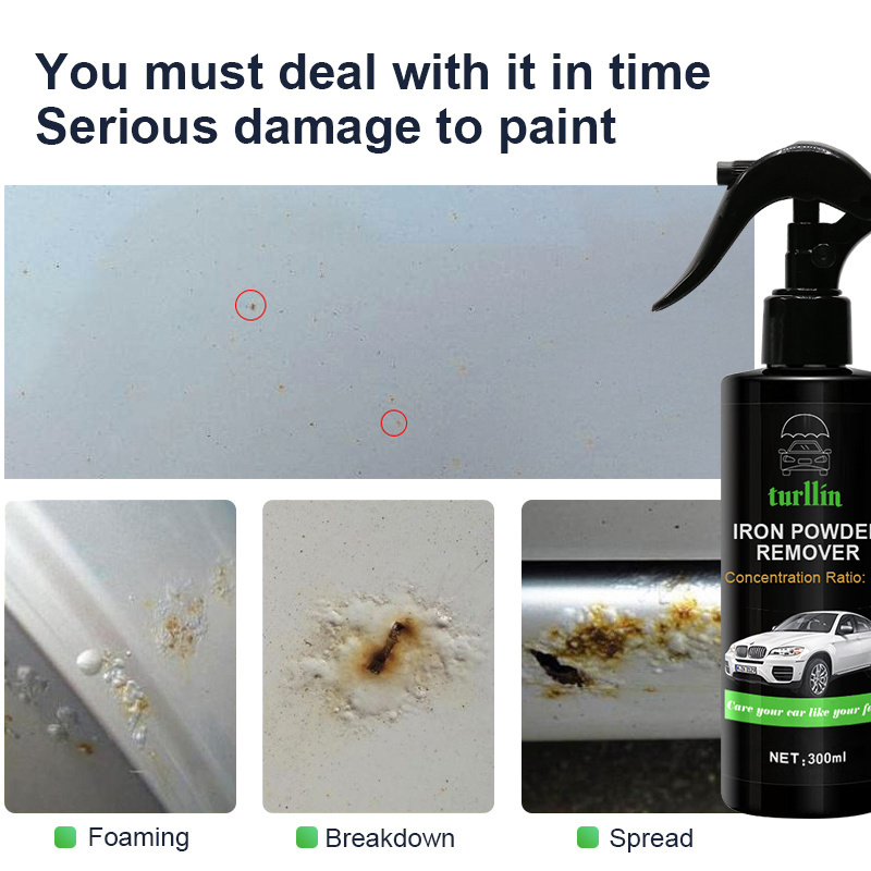 Car Wash Iron Powder Remover 300ml With Sprayer Wheel Cleaner Car Paint Rust Remover