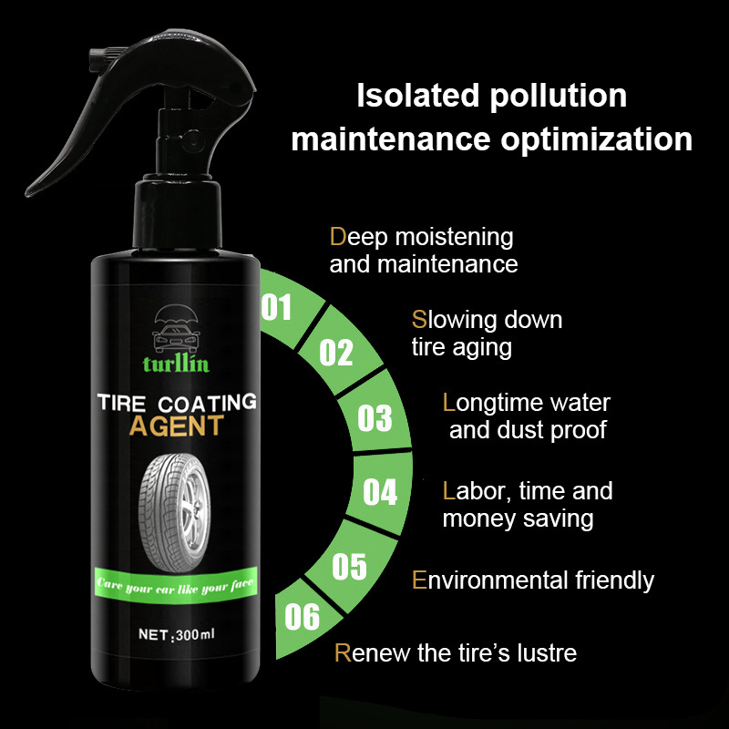 Wholesale car tire coating tyre shine 300ml Crystal Shine Car Ceramic Coating Rubber tyre polish liquid shine foam cleaner