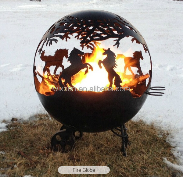 Metal Sphere Fire Pit Ball Iron Cast Outdoor Fire Pit/Portable Fire Pit/Garden Treasures Fire Pit