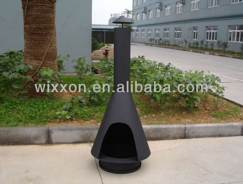 outdoor fire pit with chimney