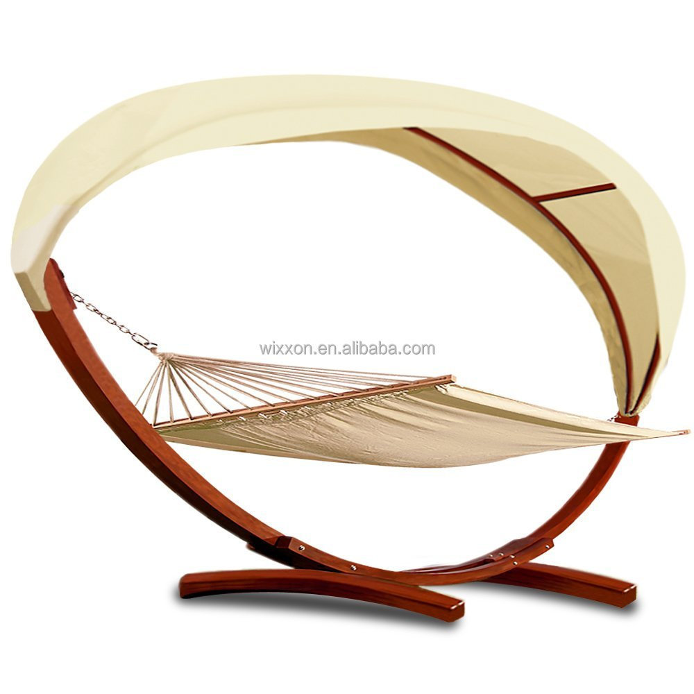 KD Design Garden Wooden Patio Hanging Hammock Swing Bed