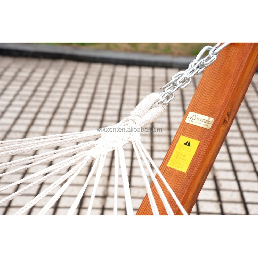 KD Design Garden Wooden Patio Hanging Hammock Swing Bed