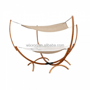 Square Wooden Hammock Stand With Hammock & Canopy