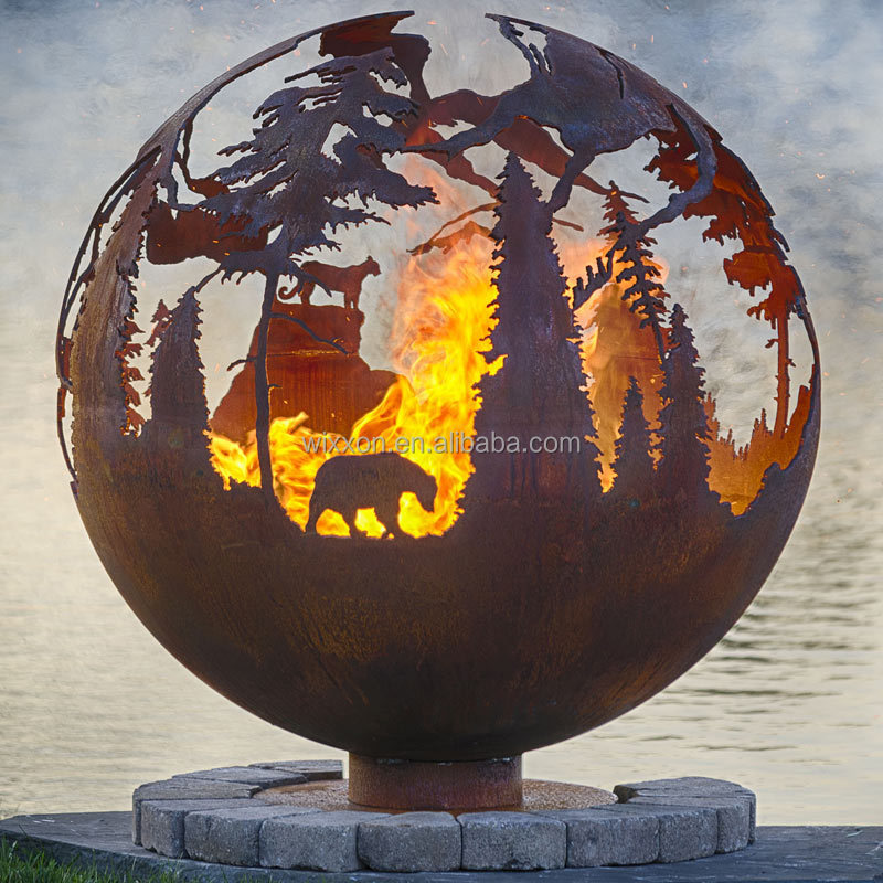 Metal Sphere Fire Pit Ball Iron Cast Outdoor Fire Pit/Portable Fire Pit/Garden Treasures Fire Pit