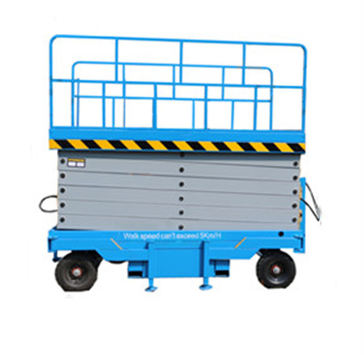 China WIZ factory sales cheap price manual mobile man lift towable scissor lift for aerial work