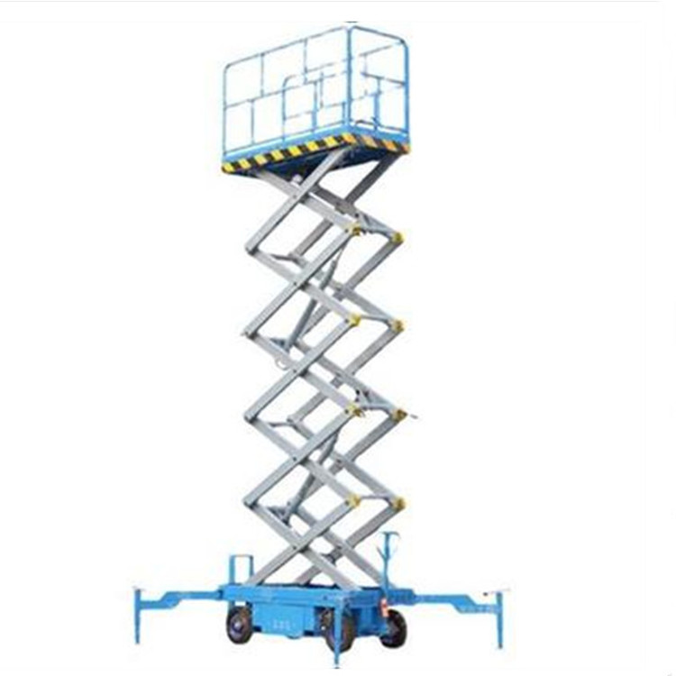 China WIZ factory sales cheap price manual mobile man lift towable scissor lift for aerial work