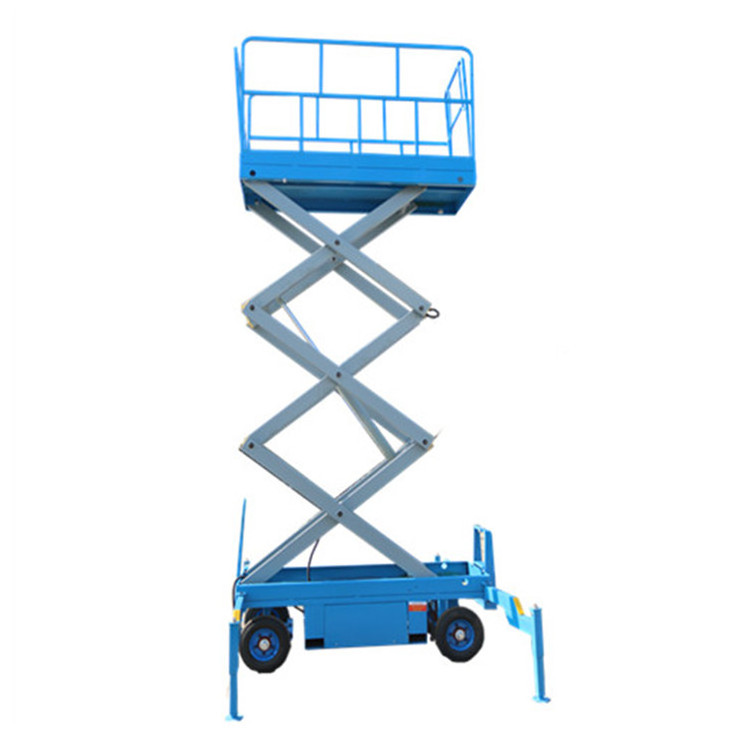 China WIZ factory sales cheap price manual mobile man lift towable scissor lift for aerial work