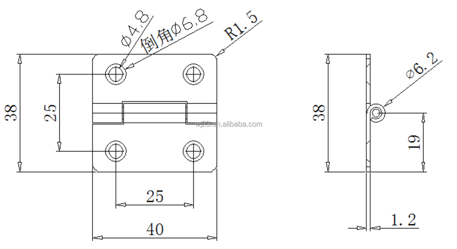 China heavy duty Small steel gate weld on hinge