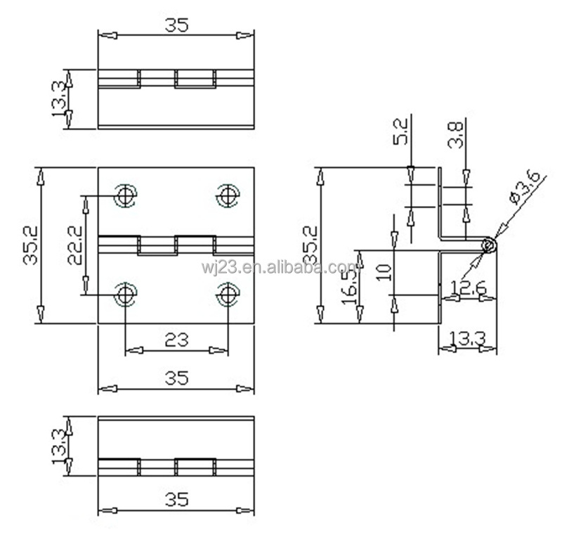 Stainless steel Iron Swing Clear brass Butt Hinges for door windows