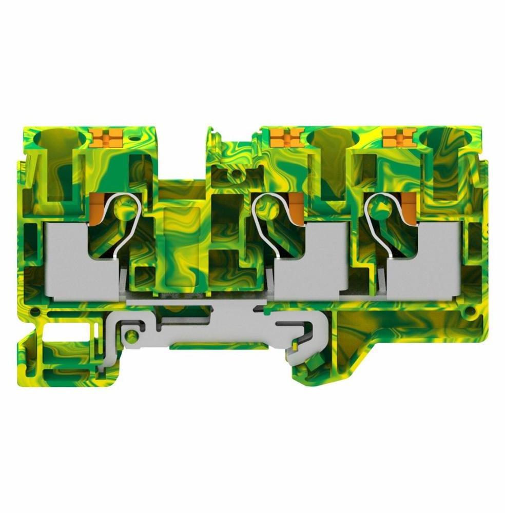 10mm one in two out ground Din rail GUV Push-in Terminal Block  GUV10-103-PE