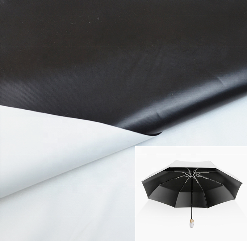 Danlu Textile umbrella fabric polyester pongee waterproof fabric with black coated anti-UV pongee fabric for umbrella