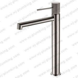 European Style Hot And Cold Water Deck Mounted Brass Mixer Faucet Brushed Nickel Bathroom Wash Basin Faucet